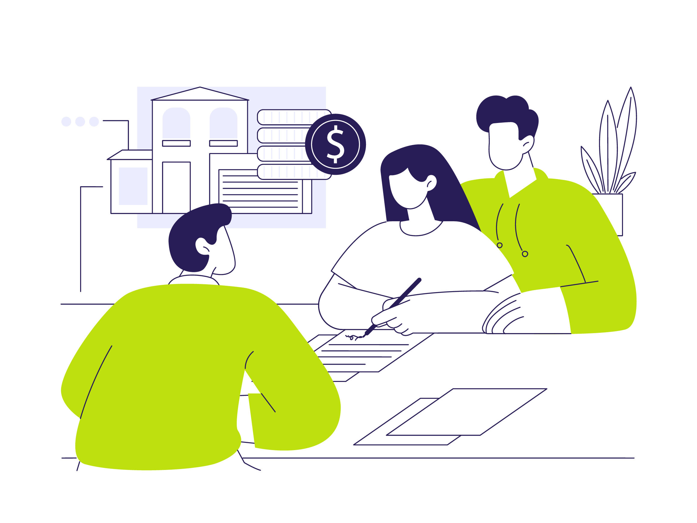 Real estate brokerage firm isolated cartoon vector illustrations se